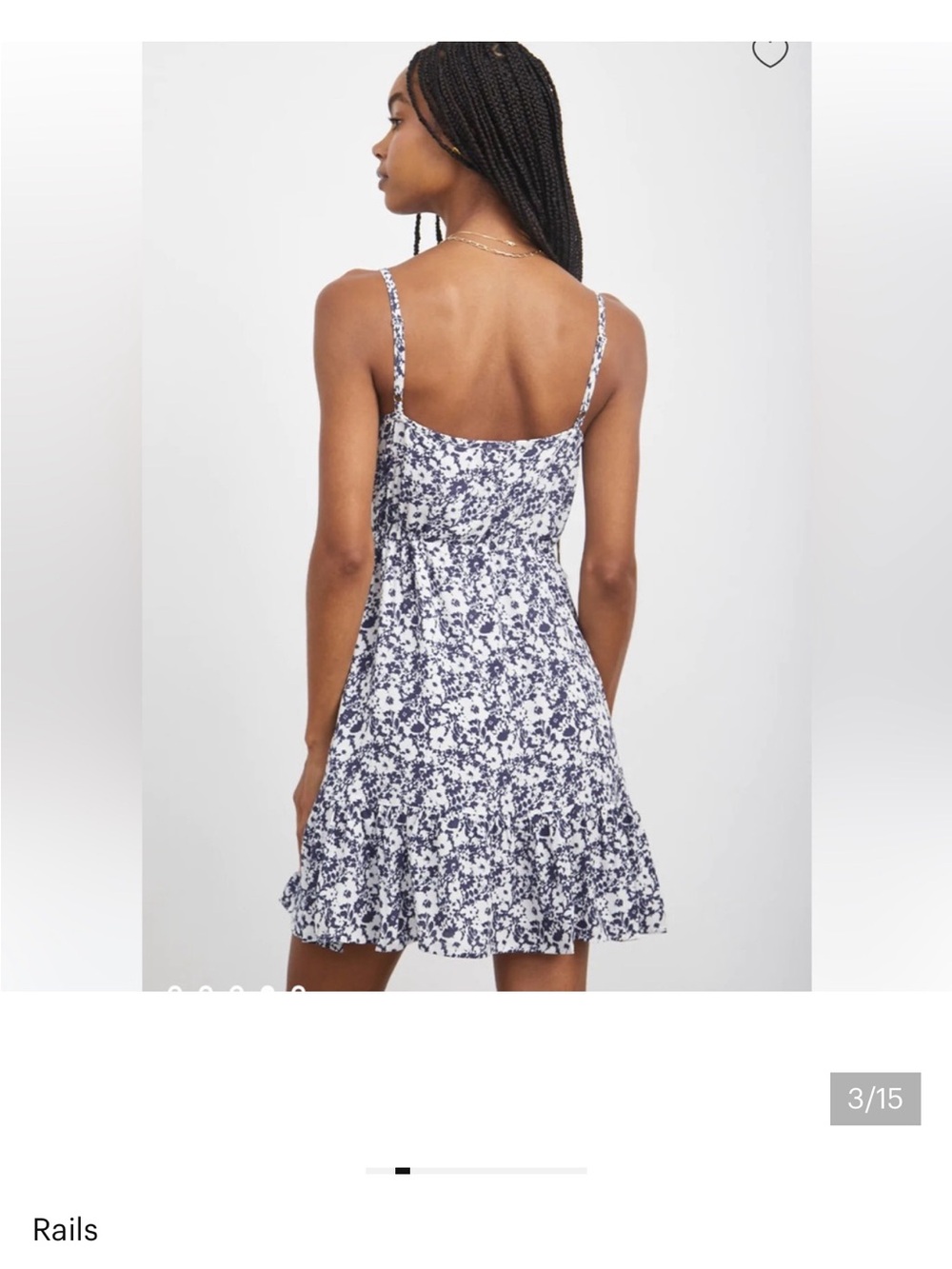 Rails Navy and White Floral Button-Front Mini Dress - Picture 8 of 8
